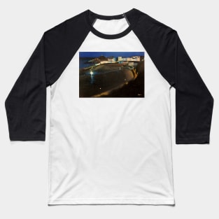 Tenby Harbour At Night Baseball T-Shirt